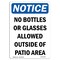 Signmission OSHA Notice Sign, No Bottles Or Glasses Allowed, 14in X 10in Decal, 10" W, 14" H, Portrait OS-NS-D-1014-V-14399 - alternate 1